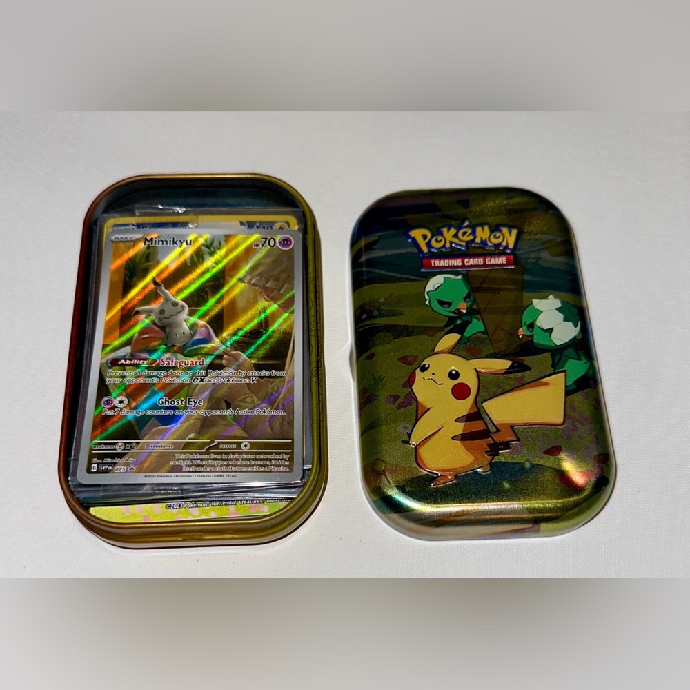 Pokemon Collectible Pikachu Tin with Trading Cards